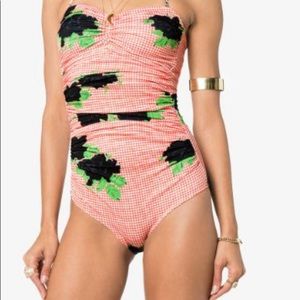 Ganni Ruched One Piece Swimsuit